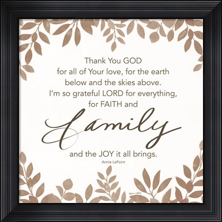 Framed Faith and Family Print