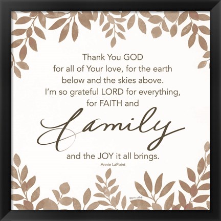 Framed Faith and Family Print