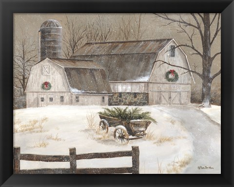 Framed Wagon on the Farm Print