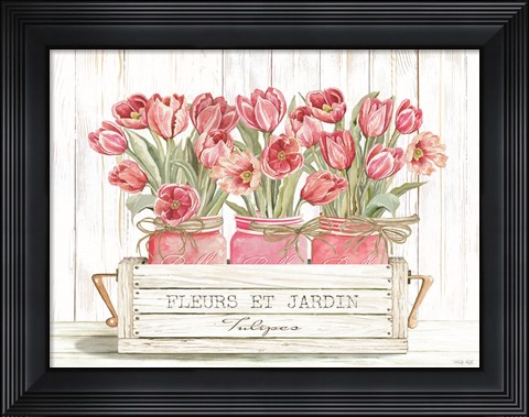 Framed Trio of Pink Tulips Print
