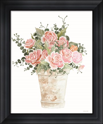 Framed Cotton Candy Roses I Print