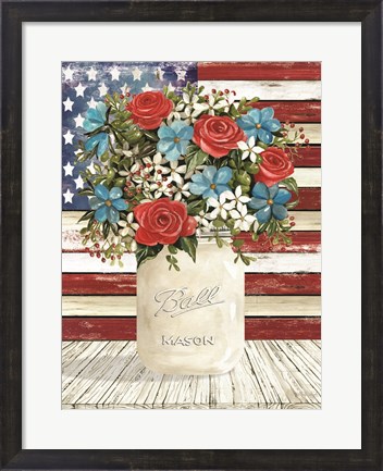Framed Patriotic Blooms Print