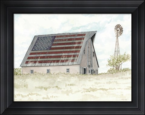 Framed USA Barn Print