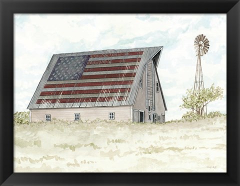 Framed USA Barn Print