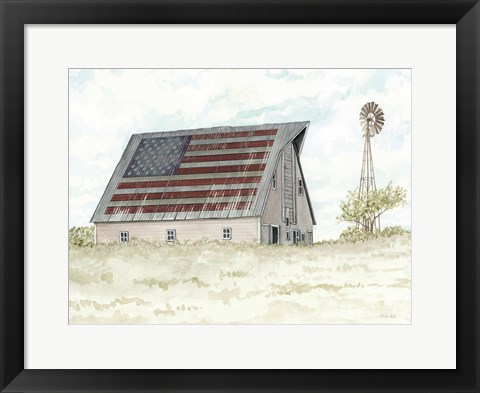 Framed USA Barn Print