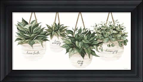 Framed Inspirational Potted Plants Print