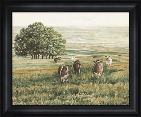 Framed Peaceful Pasture Print