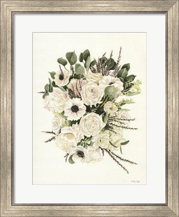 Framed White Bouquet Print