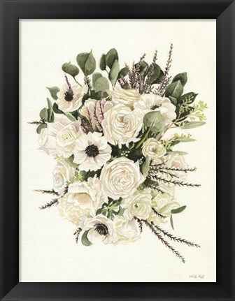 Framed White Bouquet Print