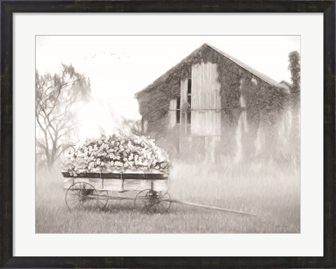 Framed Country Flower Wagon Print
