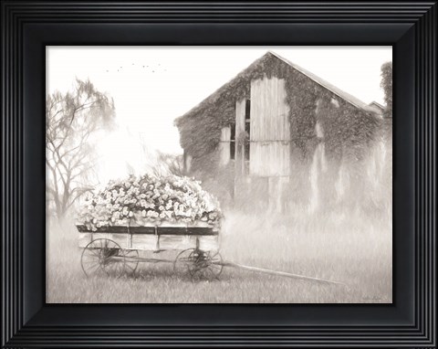 Framed Country Flower Wagon Print