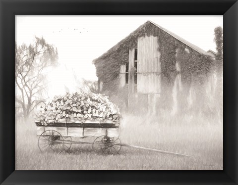 Framed Country Flower Wagon Print