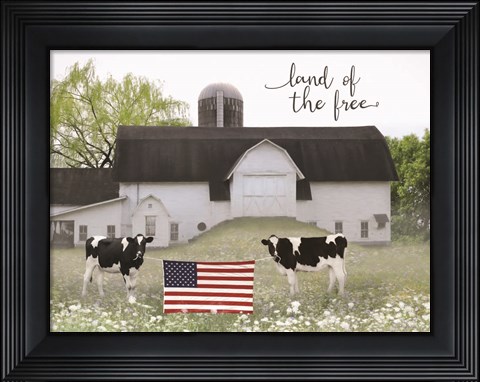 Framed Land of the Free Cows Print