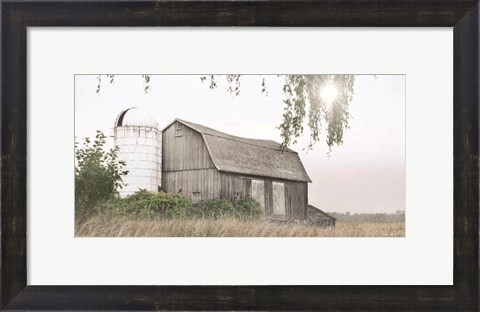Framed Foggy Watkins Glen Farm Print