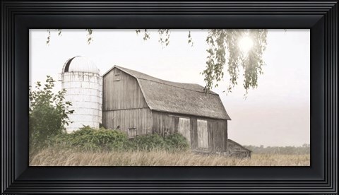 Framed Foggy Watkins Glen Farm Print