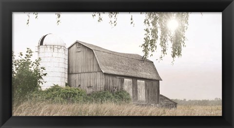 Framed Foggy Watkins Glen Farm Print