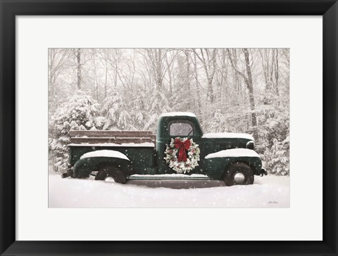 Framed Holiday Vintage Truck Print