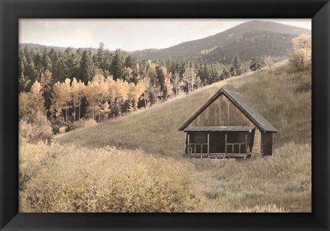 Framed Mountain Hunting Cabin Print