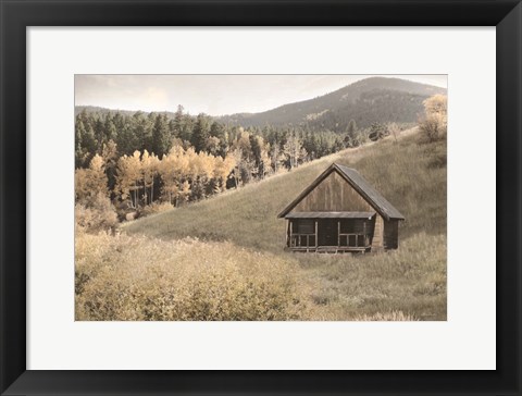 Framed Mountain Hunting Cabin Print