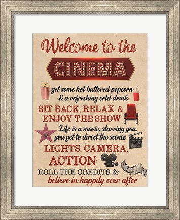 Framed Welcome to the Cinema Print
