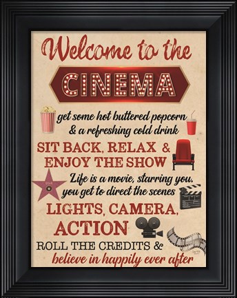 Framed Welcome to the Cinema Print