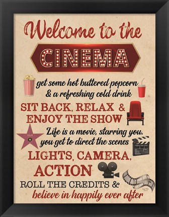 Framed Welcome to the Cinema Print