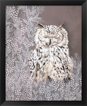 Framed Oliver the Winter Owl Print