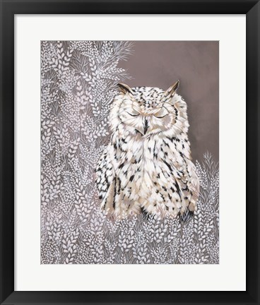 Framed Oliver the Winter Owl Print