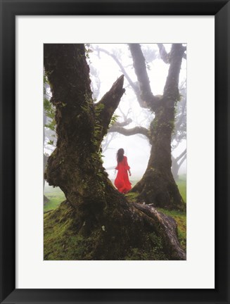 Framed Lady in Red Print