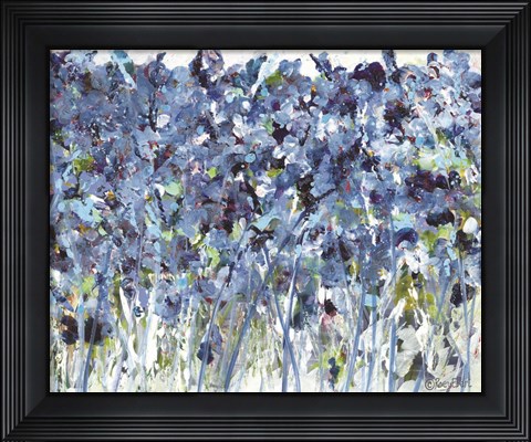 Framed Wildflowers in Blue Print