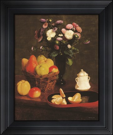 Framed Flowers and Fruit 2 Print