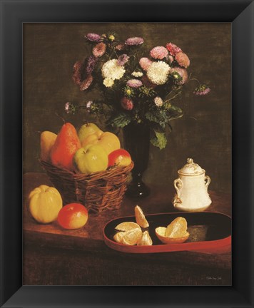 Framed Flowers and Fruit 2 Print