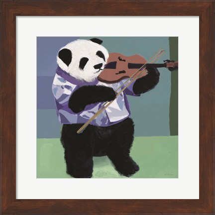 Framed Panda Violinist Print
