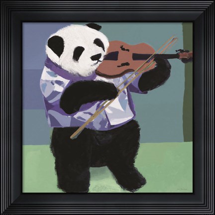 Framed Panda Violinist Print