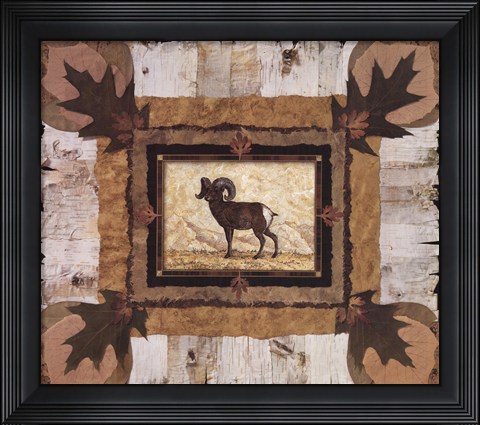 Framed Big Horn Ram Print