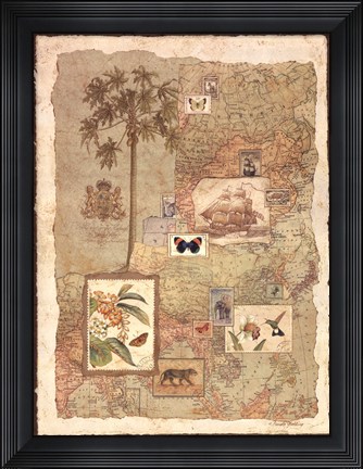 Framed Exotic Shores I Print