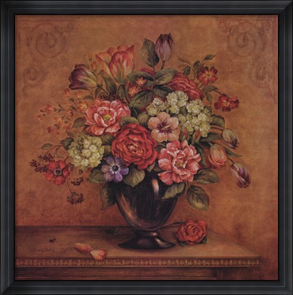 Framed Harmony with Reds II Print