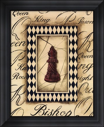 Framed Chess Bishop Print