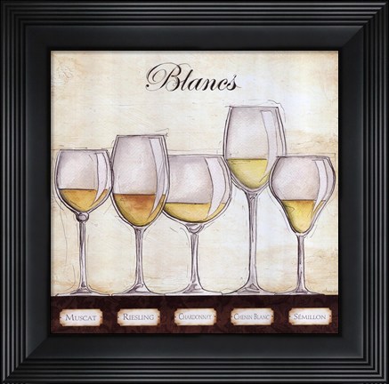 Framed Les Vins Blancs Print