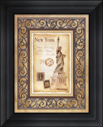 Framed New York Postcard Print
