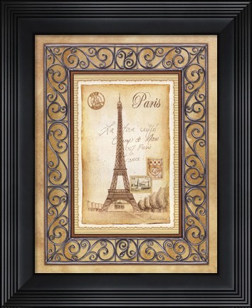 Framed Paris Postcard Print