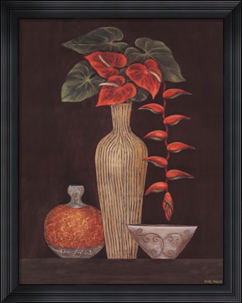 Framed Red Anthuriums Print