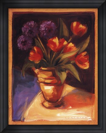 Framed Tulip  Dahlia Print