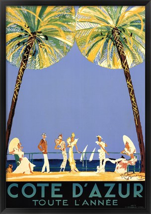 Framed Cote d&#39;Azur Print