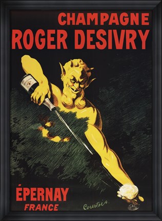 Framed Champagne Roger Desivry Print