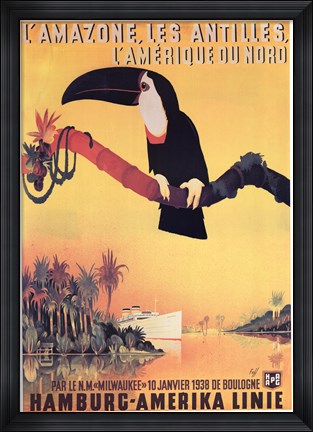 Framed L&#39;Amazone les Antilles Print