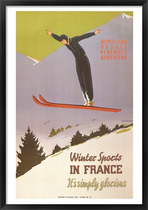 Framed Winter Sports in France Print