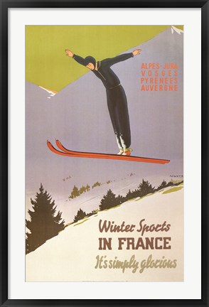 Framed Winter Sports in France Print