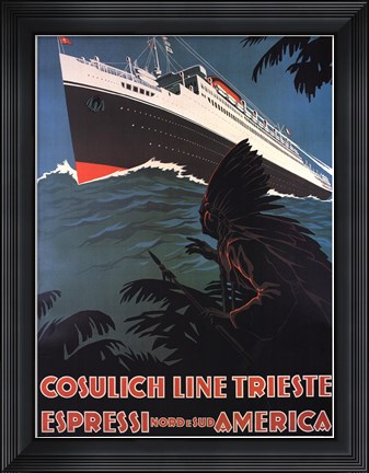Framed Cosulich Line Trieste Print