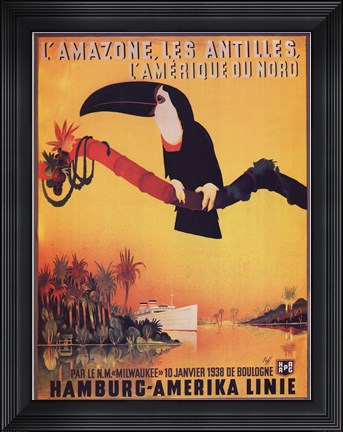 Framed L&#39;Amazone les Antilles Print